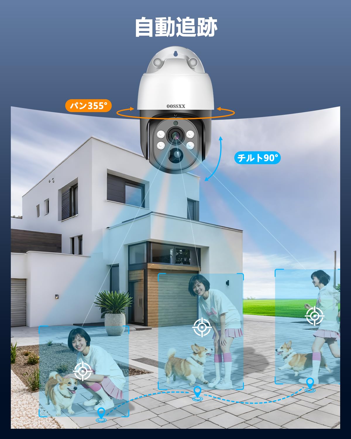 Amazon.co.jp: 【4K800万画素・双方向通話・自動追跡・PTZ制御】OOSSXX