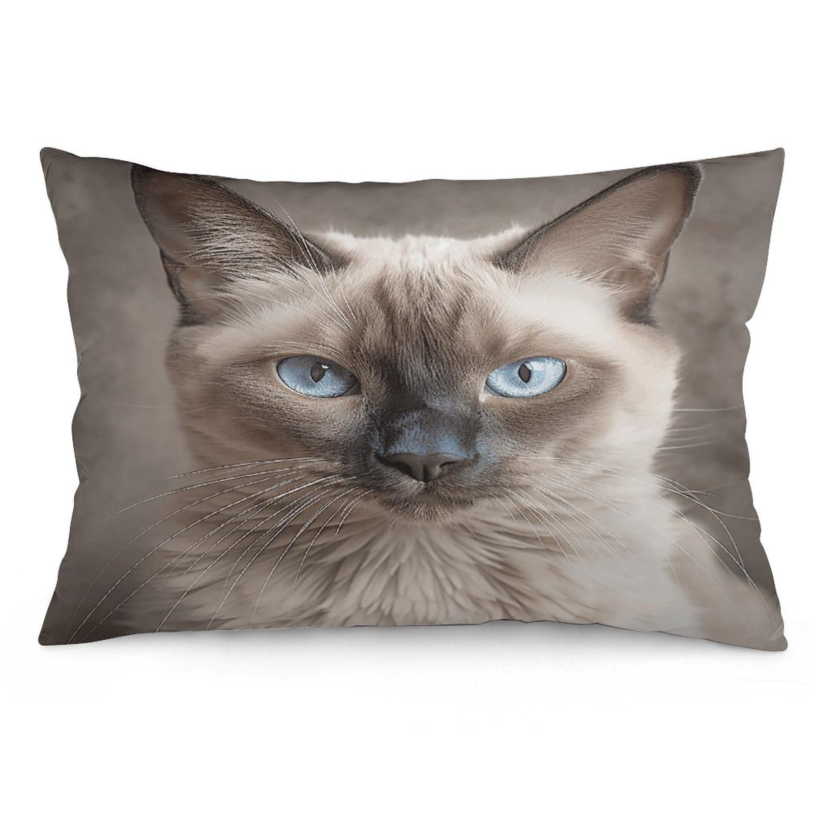 Beautiful Siamese Cat Throw Pillow Cover Soft Pillow Case Decorative Lumbar Pillow Cover Cozy Throw Pillowcase Polyester Rectangular Cushion Case Decor for Couch Sofa Bed