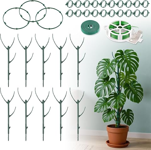 Plant Stakes for Indoor Plants Adjustable to 25" with Tre...