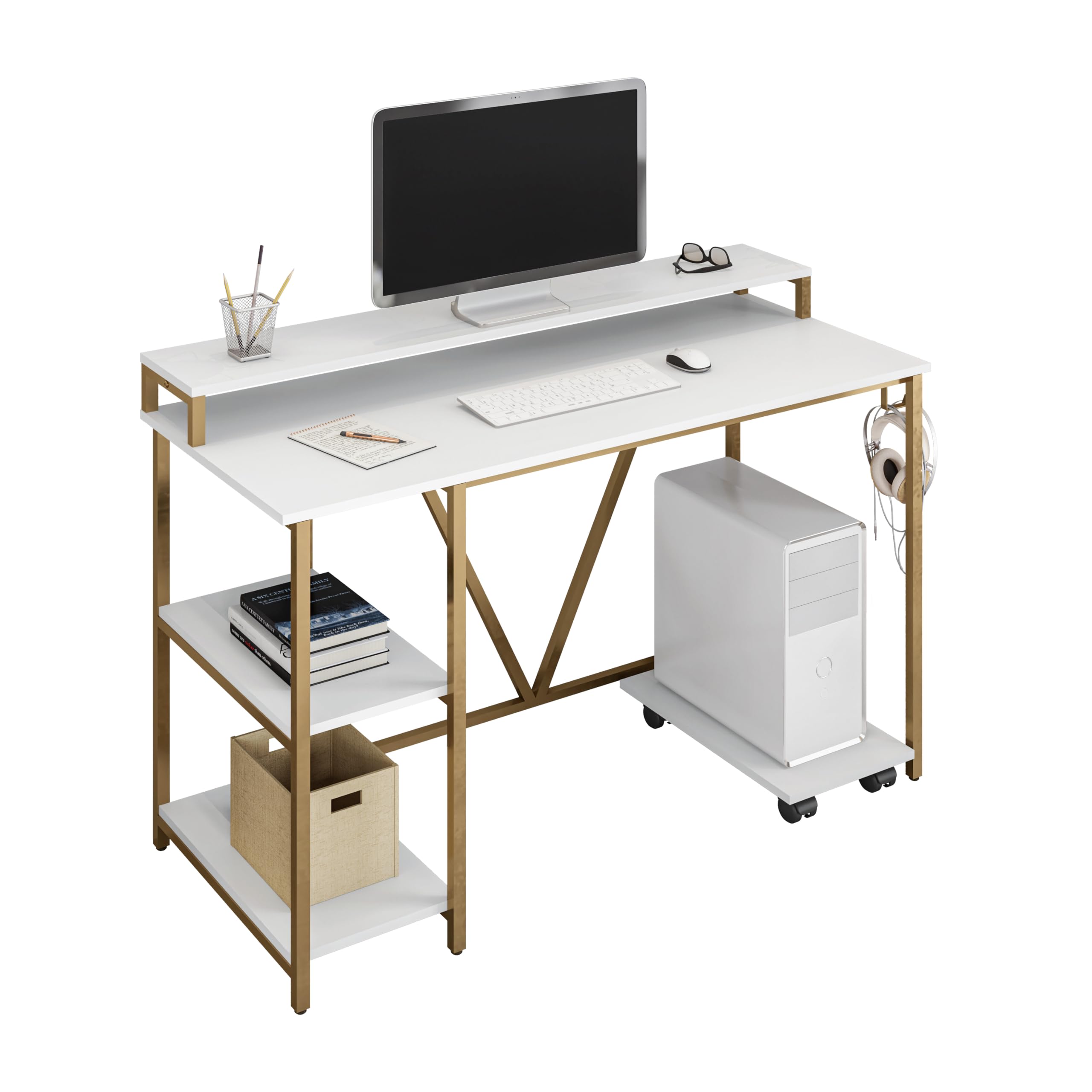 Techni Mobili Gold Computer Desk