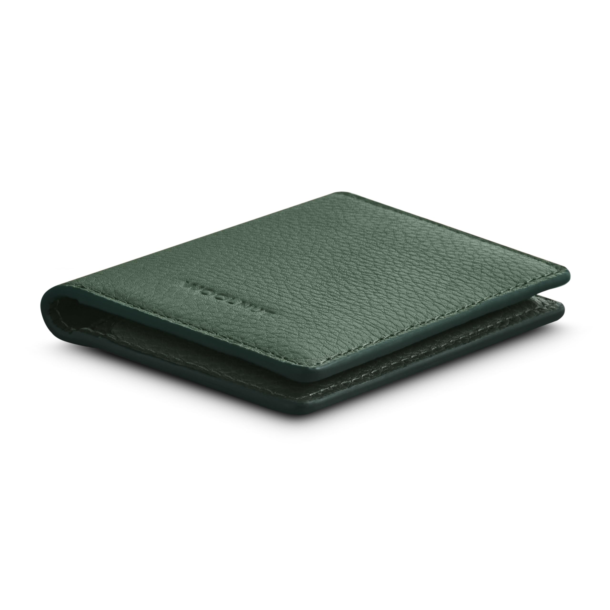 Woolnut Cartera de cuero, verde, medium, Minimalista