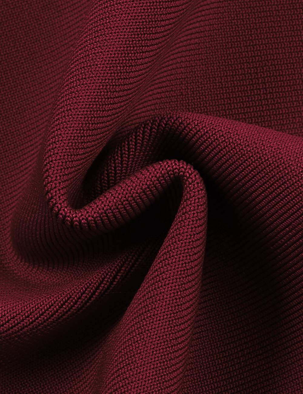 UONBOX Women's Deep Plunge V Neck Long Sleeves Draped Knee Length Bodycon Bandage Dress - Image 6