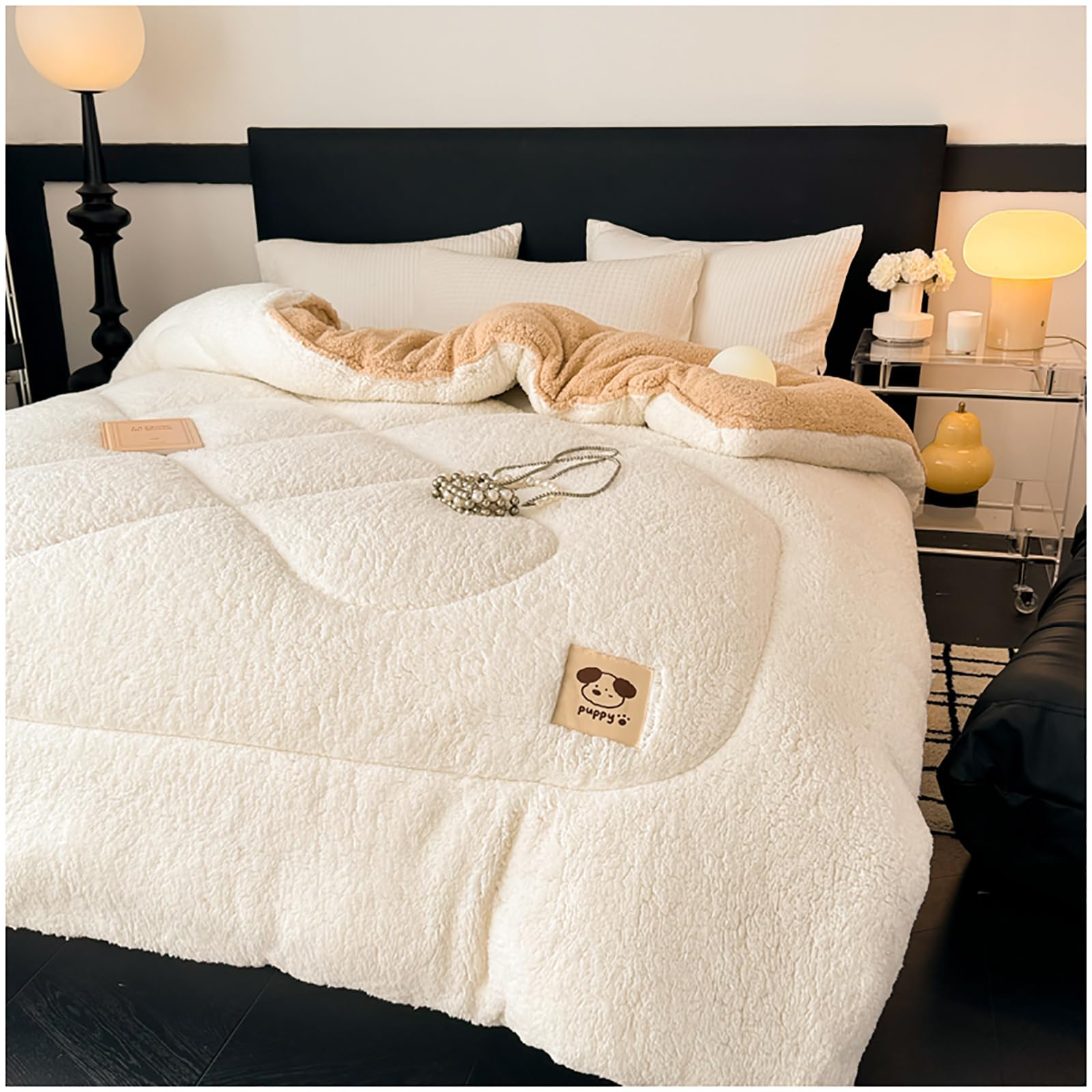 Édredon en laine luxueuse ZTGL couette d'hiver 2 personnes chaude et gonflante