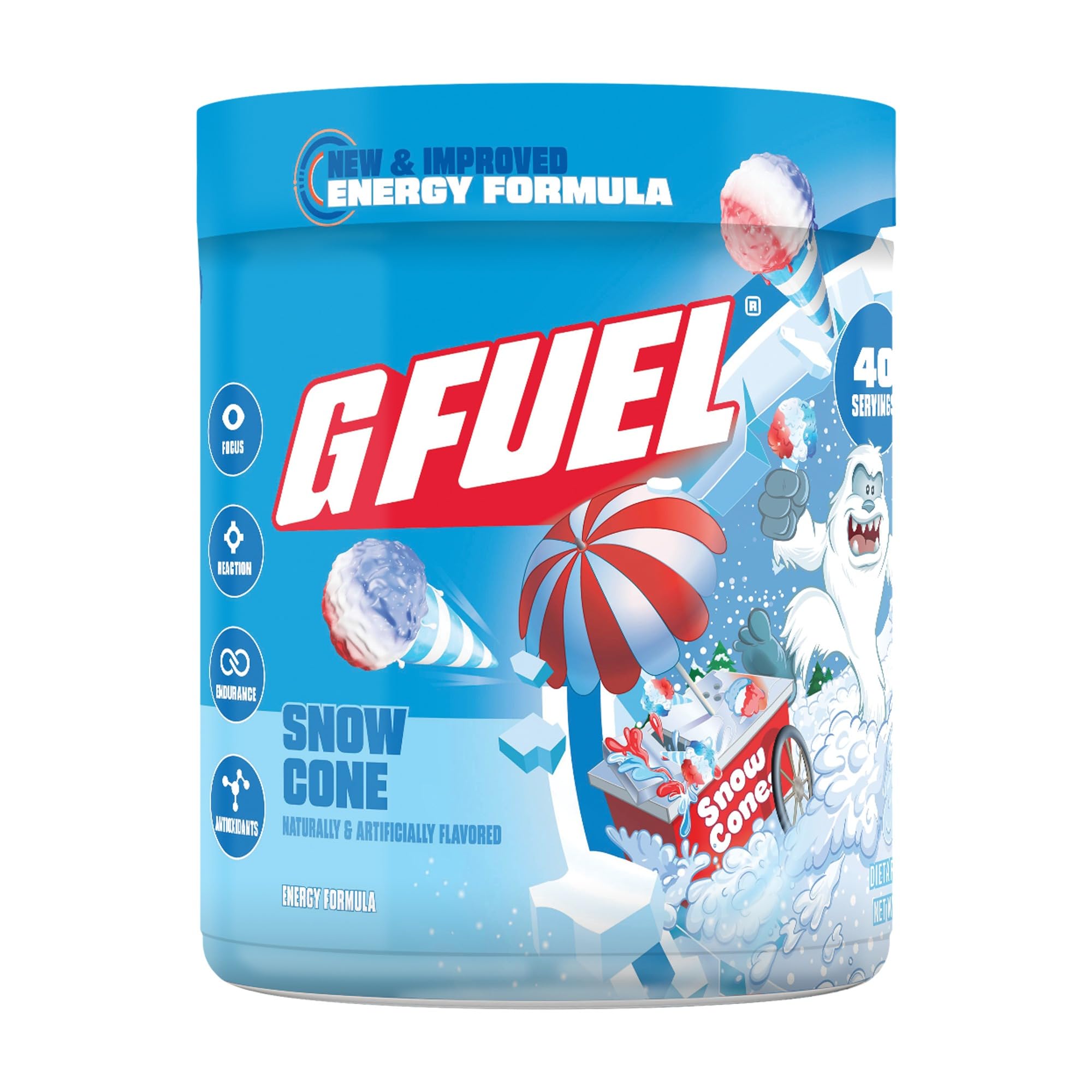 G Fuel Hype Sauce 2.0 Energy Drink Powder, Pre Workout Caffeine Mix for Gaming, Sugar Free Focus Amino, Vitamin + Antioxidants, 8.7oz (Raspberry Lemonade, 40 Servings) — Amazon image 10