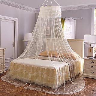 Bed Canopy for Girls Room Bed Tent Bed Netting Canopy for Girls Queen Size Mosquito Net for Bed Canopy Bed Curtains for Nursery Cribs Bunk Beds and Reading Nooks,Yellow
