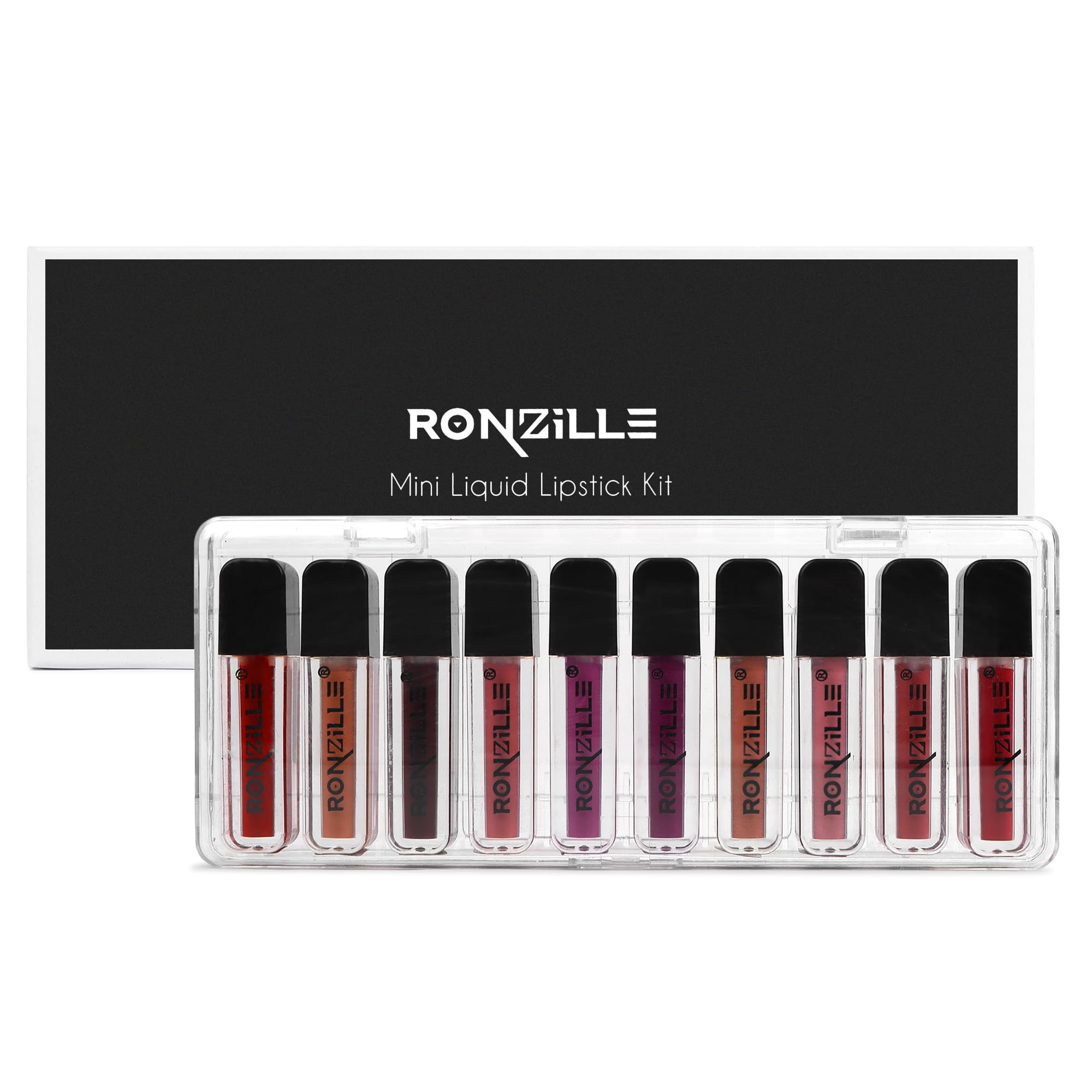 RONZILLE Liquid Lipstick Combo - Transfer-Proof, Smudge-Proof, Long Lasting Matte Lipstick Combo Set of 10 (Multicolor, 15 ml)