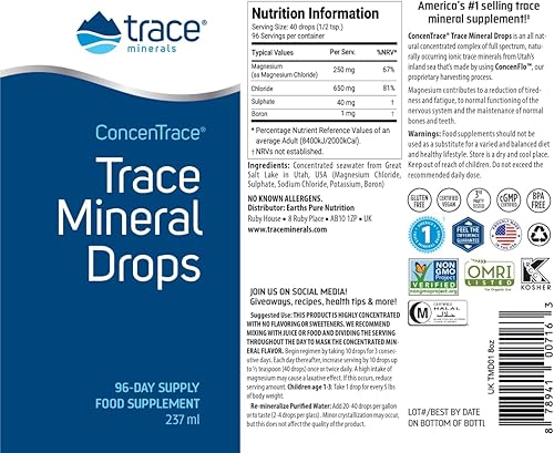 Miniatura 2 de TRACE MINERALS Gotas minerales concentrace RESEARCH, 8 FZ
