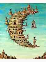 ZENDA Salvador Dali Wall Art Dalí Living on The Moon Framed