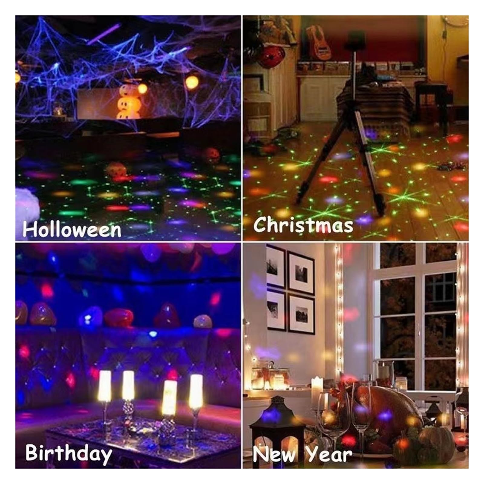 DJ Lights Stage Disco 30W Lampa projektora Aktywowana dźwiękiem, sterowana Wesele Dekoracja świąteczna Lighti Na imprezy i do klubów(Nero)