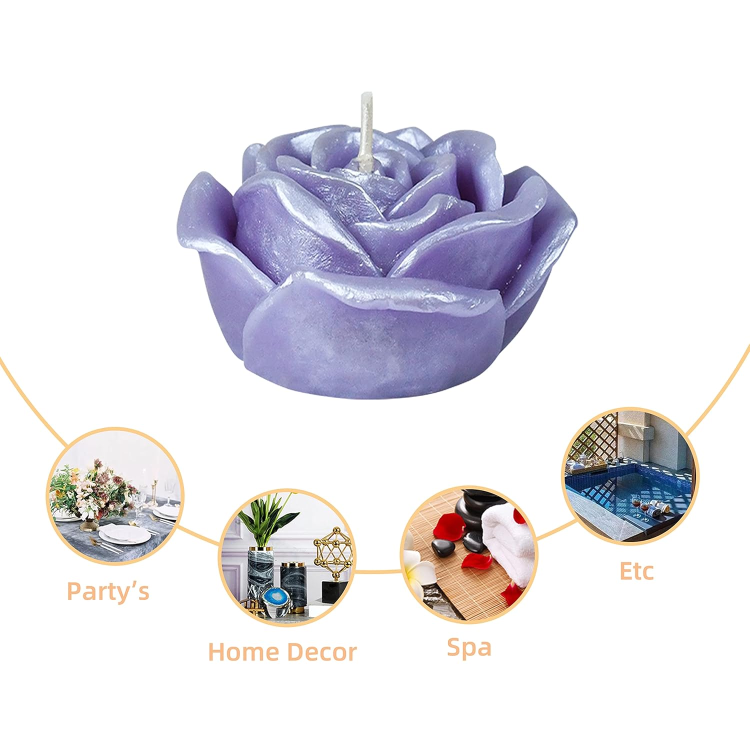 Zest Candle 3 Inch Purple Rose Floating Candles