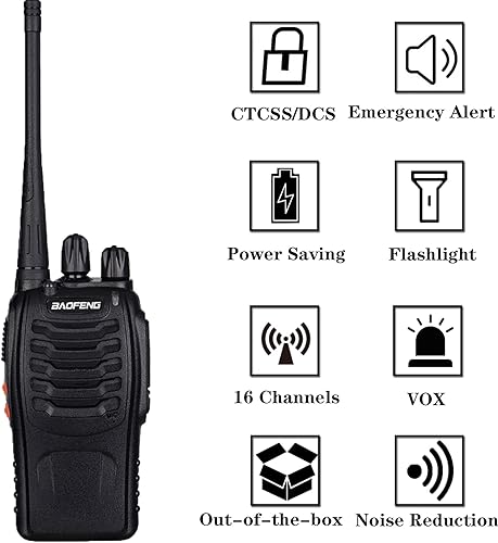 Miniatura 2 de BAOFENG BF-888S Walkie Talkie de largo alcance para adultos con auriculares paquete de 12 unidades de radio bidireccional recargable de mano