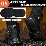 Chaussures de sécurité à embout en acier pour hommes, bottes de travail imperméables, légères, indestructibles, chaussures de construction avec coussin d'air, bottes industrielles montantes