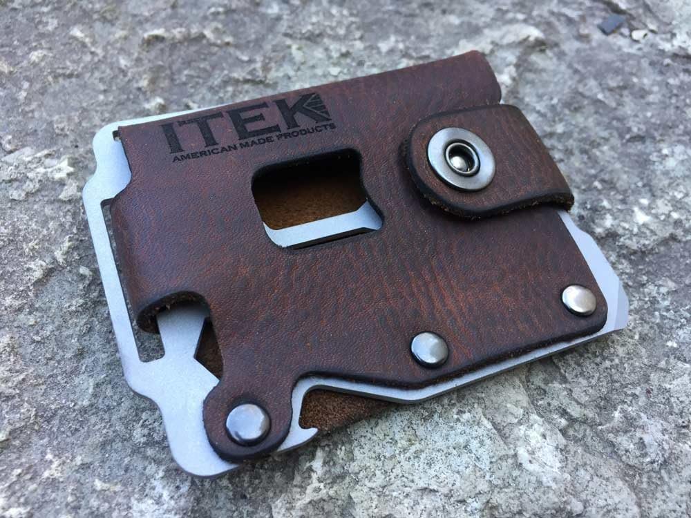 Mens Wallet-ITEK Kodiak Multitool wallet- (Bearskin-Stainless Metal)
