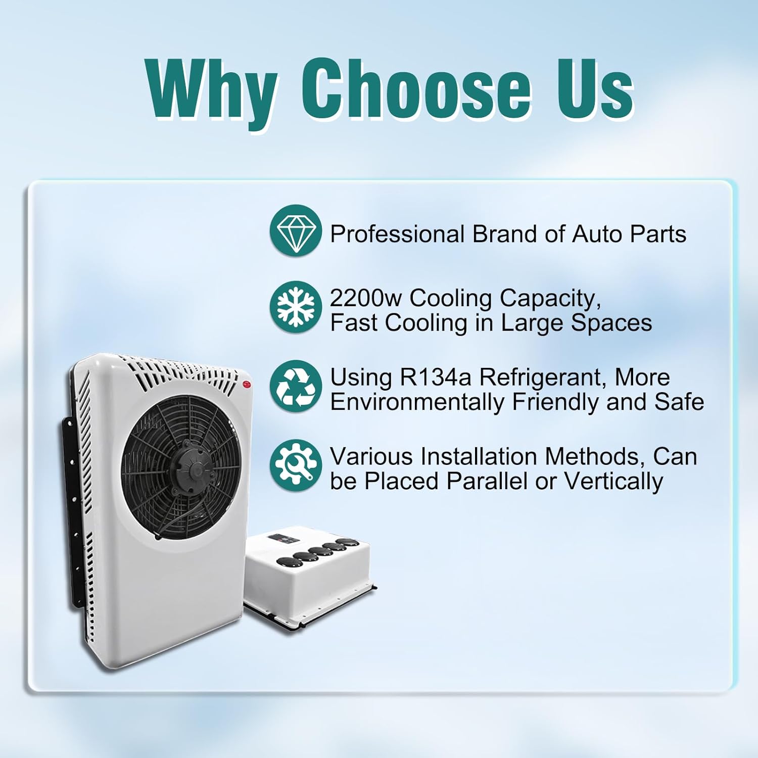 Truck Cab Air Conditioner 12V 12000 BTU Split AC Fits Semi Trucks Bus RV Caravan