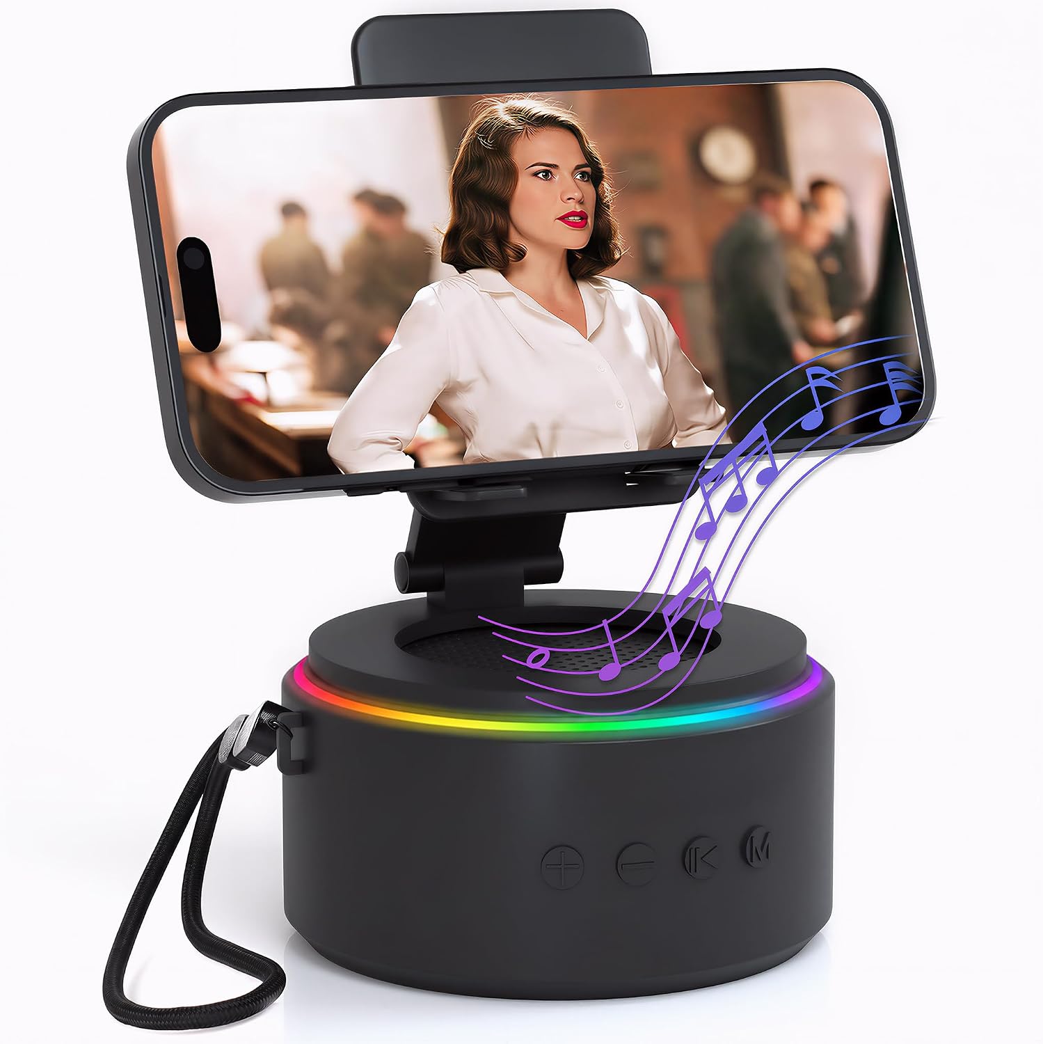 ZAPUVO Men Dad Gifts for Christmas Day, Bluetooth Speaker with Phone Stand, Anniversary for Men - Birthday Gifts for Him Husband Boyfriend, Wireless Speaker Phone Holder for Home Office Use