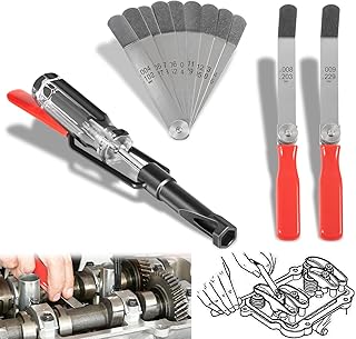 10MM Jam Nut Valve Adjustment Tool 648827 & A308 Offset Tappet Feeler Gauge Set-11-Blades with Two Handles (0.004" to 0.014"), Fits For Honda, VTEC, Toyota, Nisan and Other Japanese Vehicle Engines