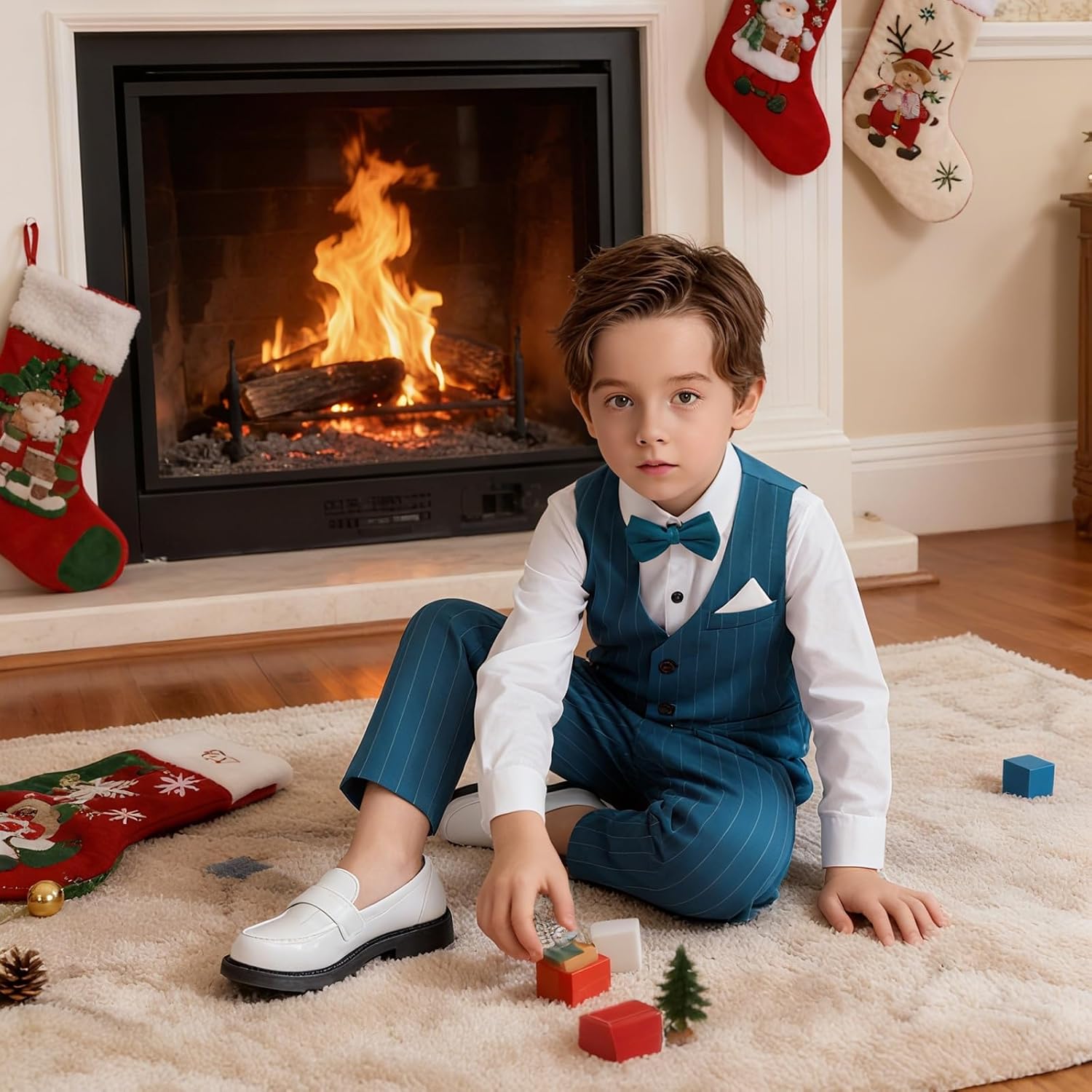 Yilaku Boys Suits Ring Bearer Outfit Toddler Suits with Vest+Shirt+Pants Sets Kids Dress Clothes for 18 Months-9 Years