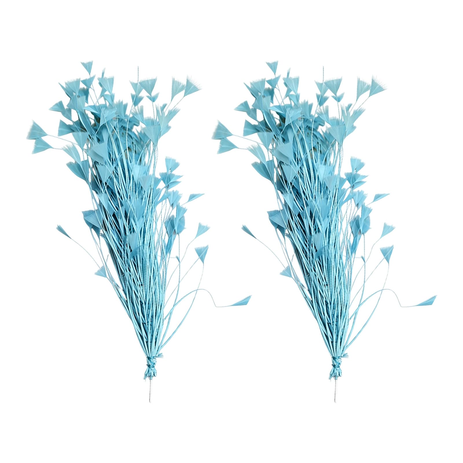 Kaeltsyn 2PCS Natural Plumage Ornaments with Floral Wire Base for Projects and Wedding Decoration Celebratory Down Embellishments