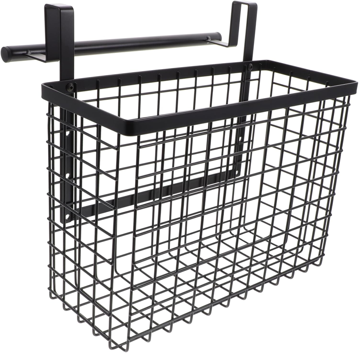 over Cabinet Door Vegetable Storage Basket Hanging Organizer Rack for Spices Fruits Kitchen Sundries Non-punching Design for Cabinets and Shelves Mesh Utility