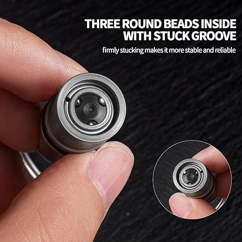 Miniatura 5 de FEGVE Llavero de liberación rápida con 2 llaveros de titanio, llavero desmontable y resistente mosquetón para hombres y mujeres