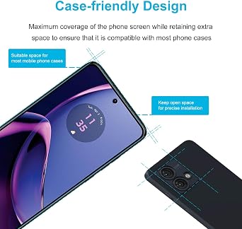 Didisky 3+2 Pack Tempered Glass Screen Protector for Motorola Moto G84 5G, 3 Pack Tempered Glass and 2 Pack Camera Protector Screen Protector, 9H,Easy to Install