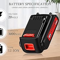Vista 2 de Paquete de 2 repalcement de 20 voltios 3.0 Ah MAX LBXR20 para Black and Decke 20 V batería de litio compatible con batería Black and Decker de 20 V
