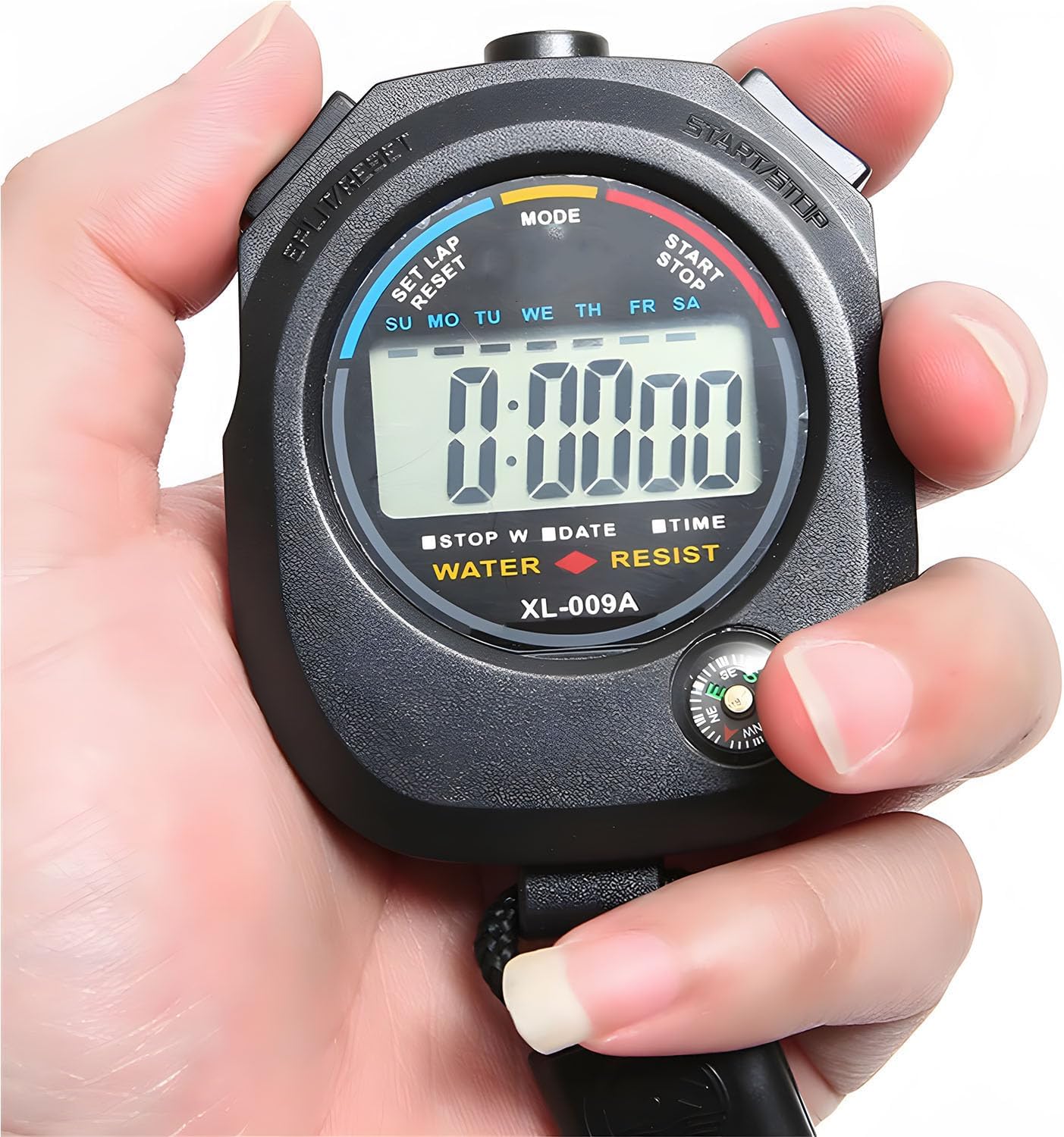 Bolivia's Stopwatch Timer, Multi-function Electronic LCD Stop Watch with Date Time and Alarm Function, Professional Digital Handheld Timer, Suitable for Sports Coaches Fitness Coaches and Referees