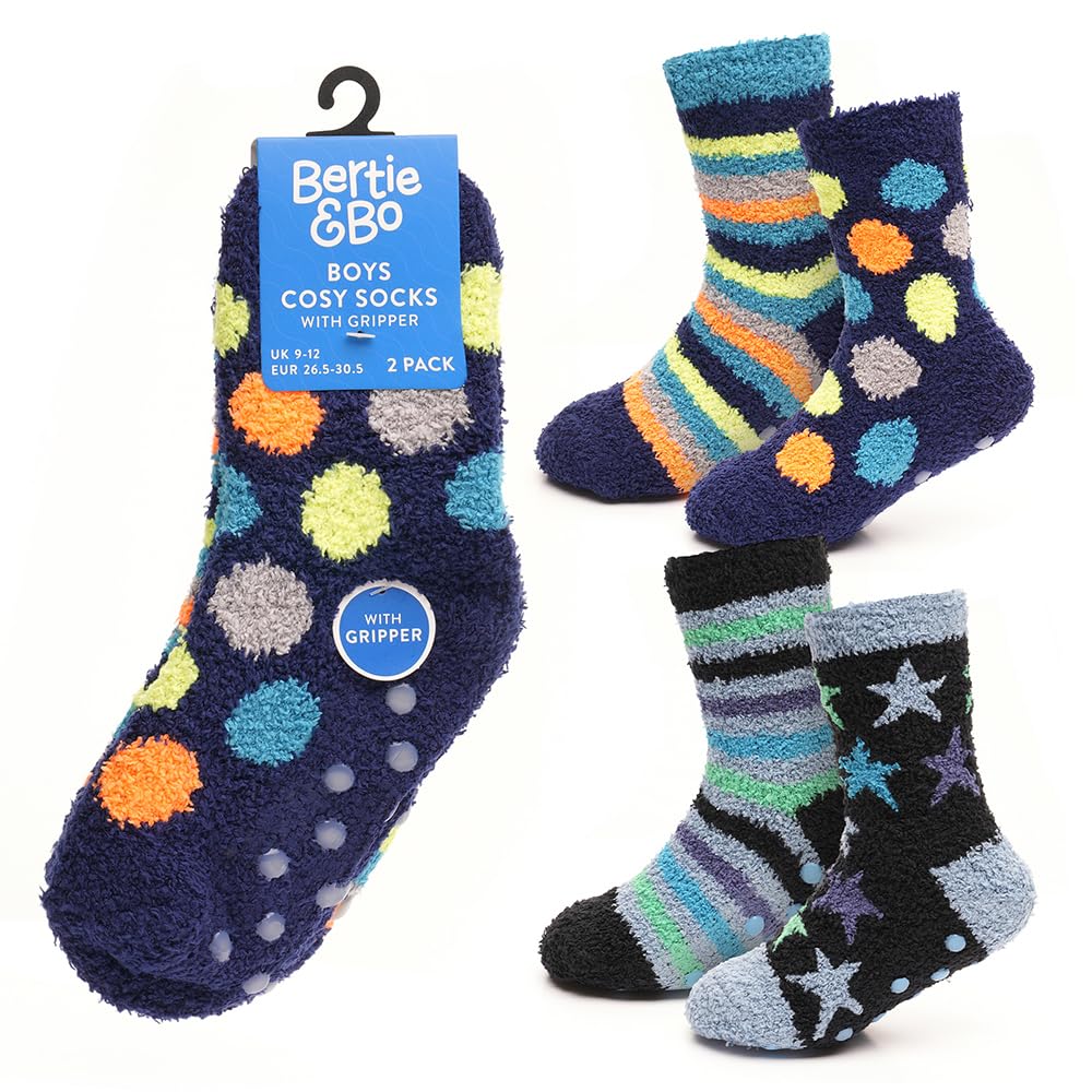 Undercover 4 Pairs Boys Cosy Socks SK816 Stars & Stripes (1x Each) 12.5-3.5