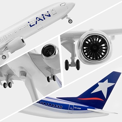 Miniatura 2 de Joylluoan 1130 LAN 737 aleación fundido a troquel aviones modelo con luz LED