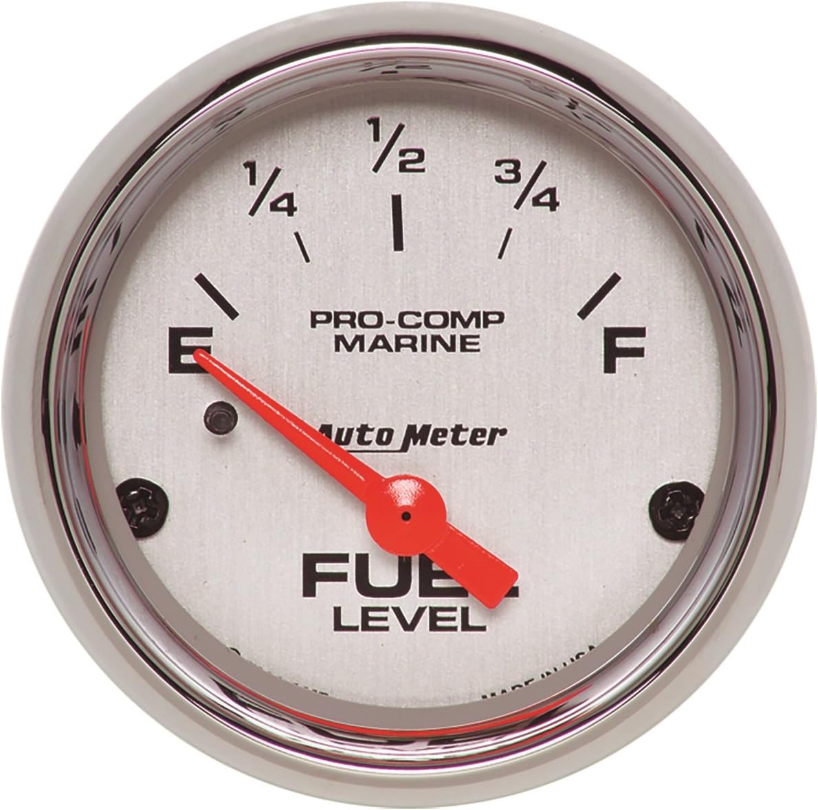 AutoMeter Gauge, Fuel Level, 2 1/16", 240Ωe to 33Ωf, Elec, Marine Chrome (200760-35), Multi
