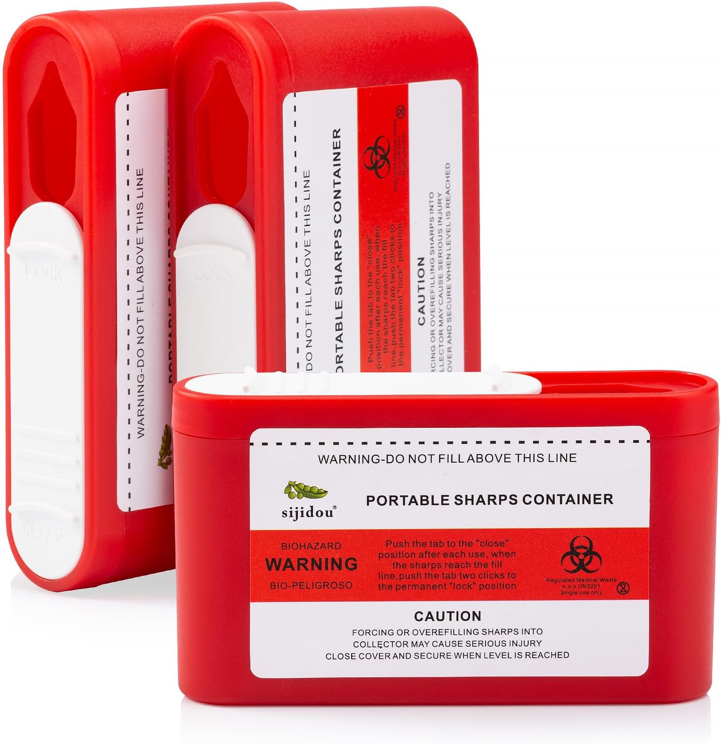 3 Pack Portable Sharps Container for Travel and Home Use,Pocket Travel Sharps Disposal Container,Specially Designed for Diabetic Needles and Test Strips Compact Size for Travel and Daily Personal Use
