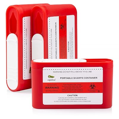 3 Pack Portable Sharps Container for Travel and Home Use, FSA/HSA Eligible, Pocket Travel Sharps Disposal Container, Designed for Diabetic Needles and Test Strips Compact Size for Daily Personal