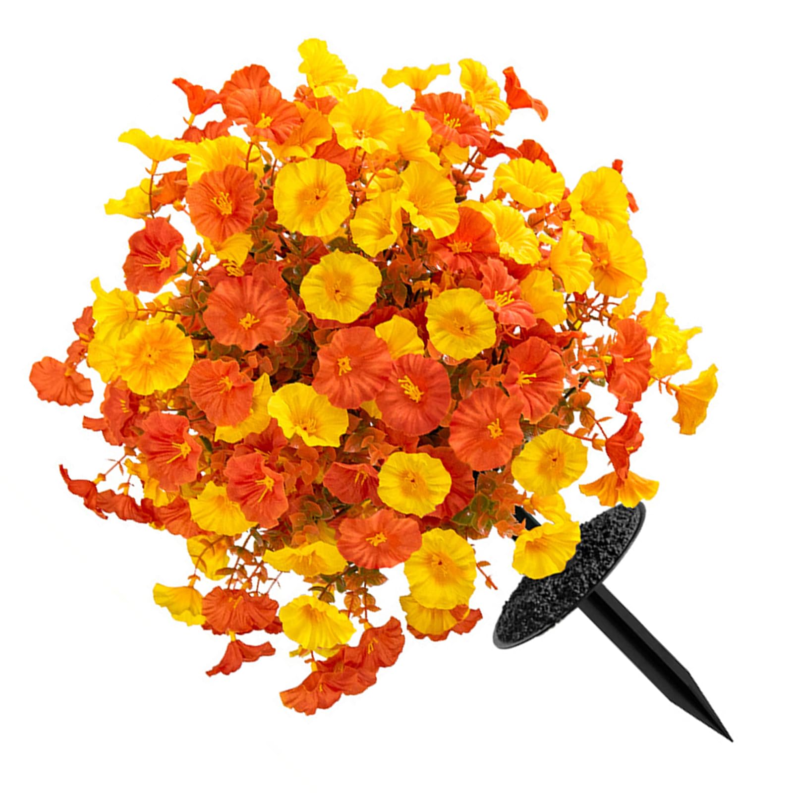 JSGHGDF Artificial Morning Glory Flower with Ground Stake Weather Realistic for Garden Patio Yard Realistic Blossomy Arrangement