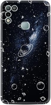 K l fland Infinix Hot 10 Play K l f, Silikon, Platinium Series, Galaksi Desenli, Siyah