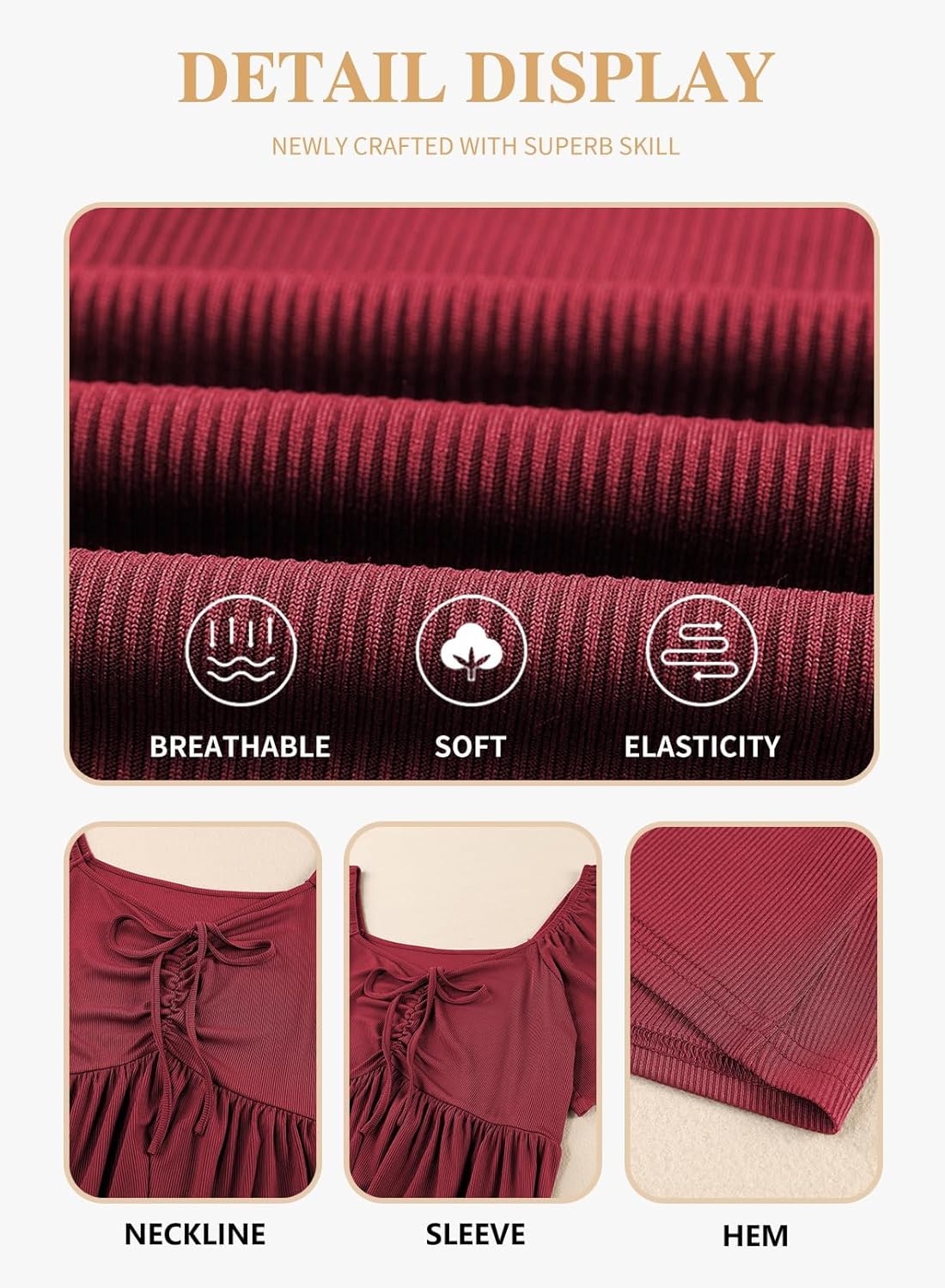 Eytino Women Plus Size Sweetheart Neck Short Sleeve Shirred Peplum Blouse Tops Shirts(1X-5X) - Image 5