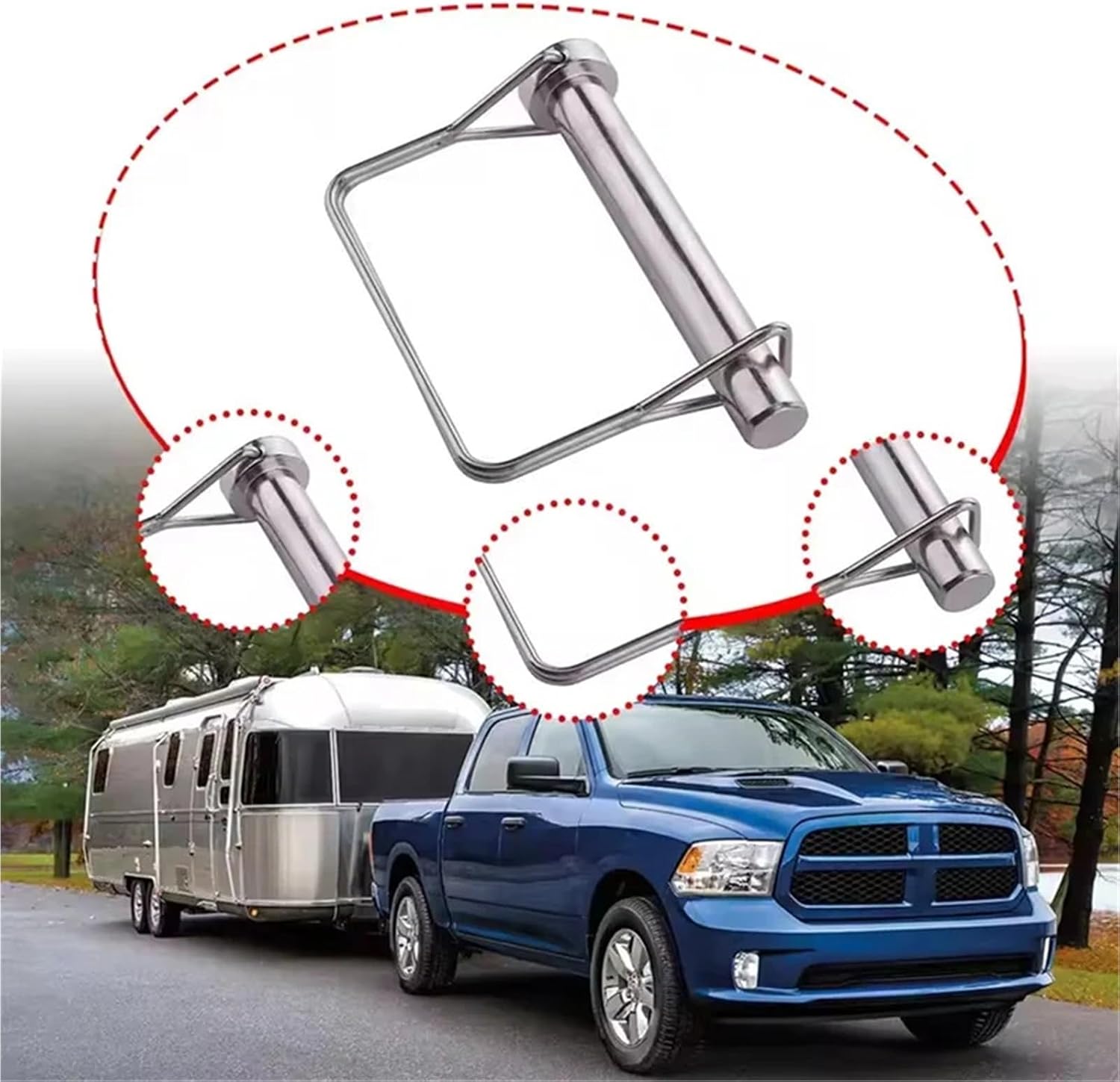 Trailer Pin 12PCS Large Square Safety Coupler Pin Stainless Steel Heavy Duty Shaft Locking for Farm Hitches Lawn Use