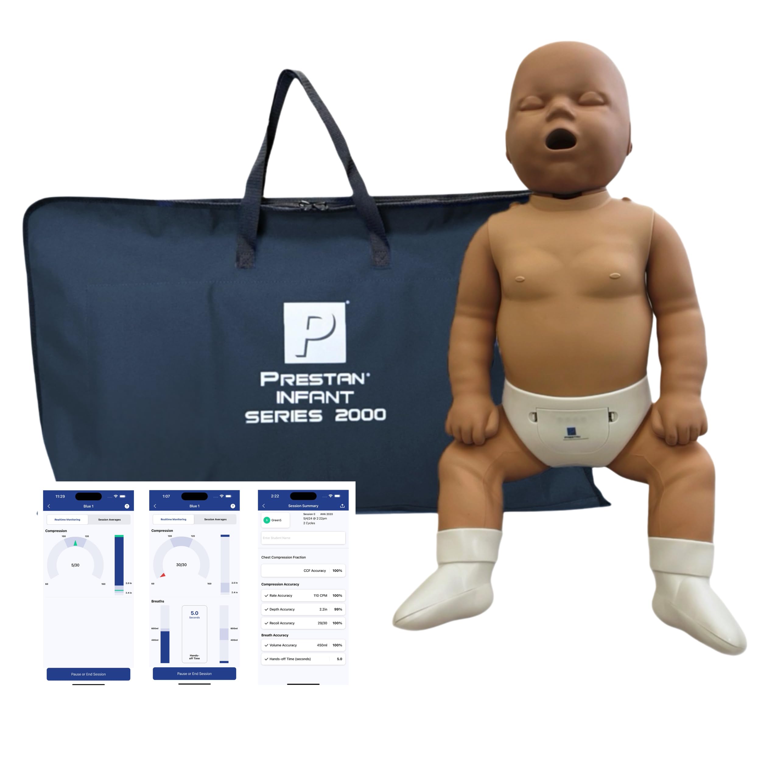 PRESTAN Professional Infant Series 2000 Manikin with Advanced CPR Feedback, Single (Dark Tone); Includes Professional Infant Series 2000 Manikin, Rate