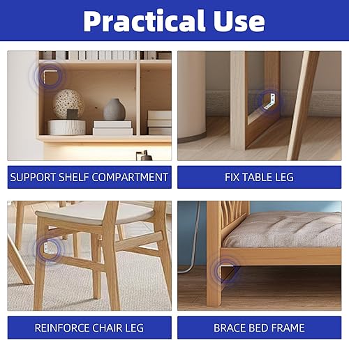 Miniatura 6 de Paquete de 40 soportes de esquina en L, soportes pequeños de metal en L para madera, soportes de acero de 1.5 pulgadas en ángulo recto para estantes