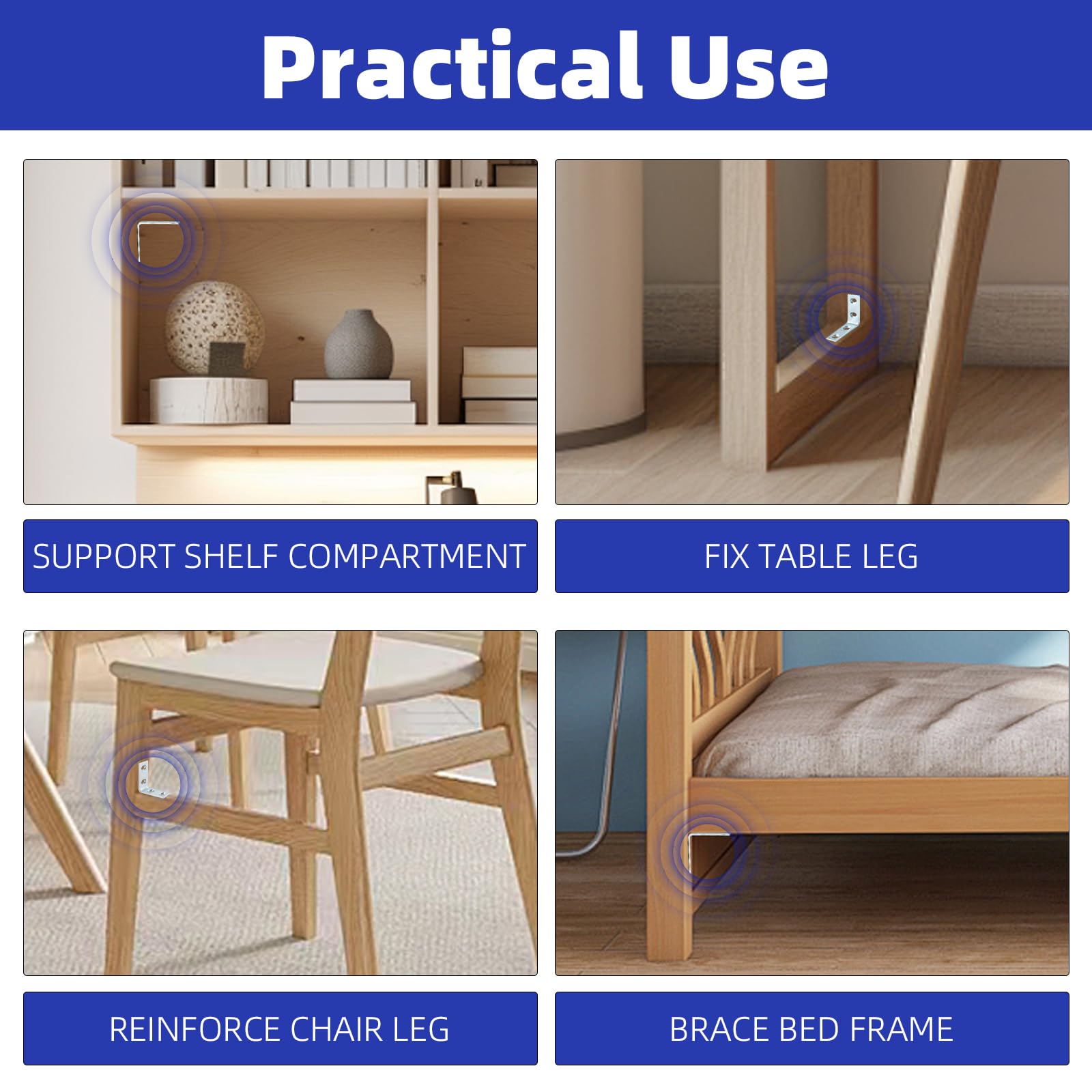 Home Master Hardware - Soportes en ángulo recto para esquinas con tornillos de 1-1/2 pulgadas, 40 unidades