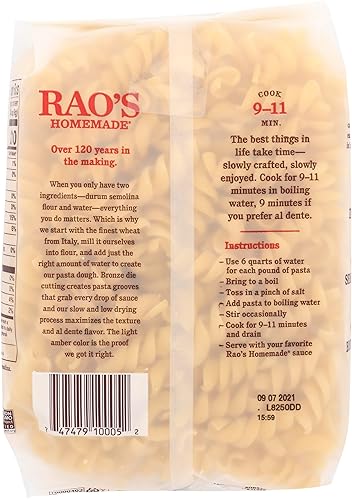 Miniatura 2 de Rao's Pasta Fusilli casera, sin OMG, 16 onzas (paquete de 6)