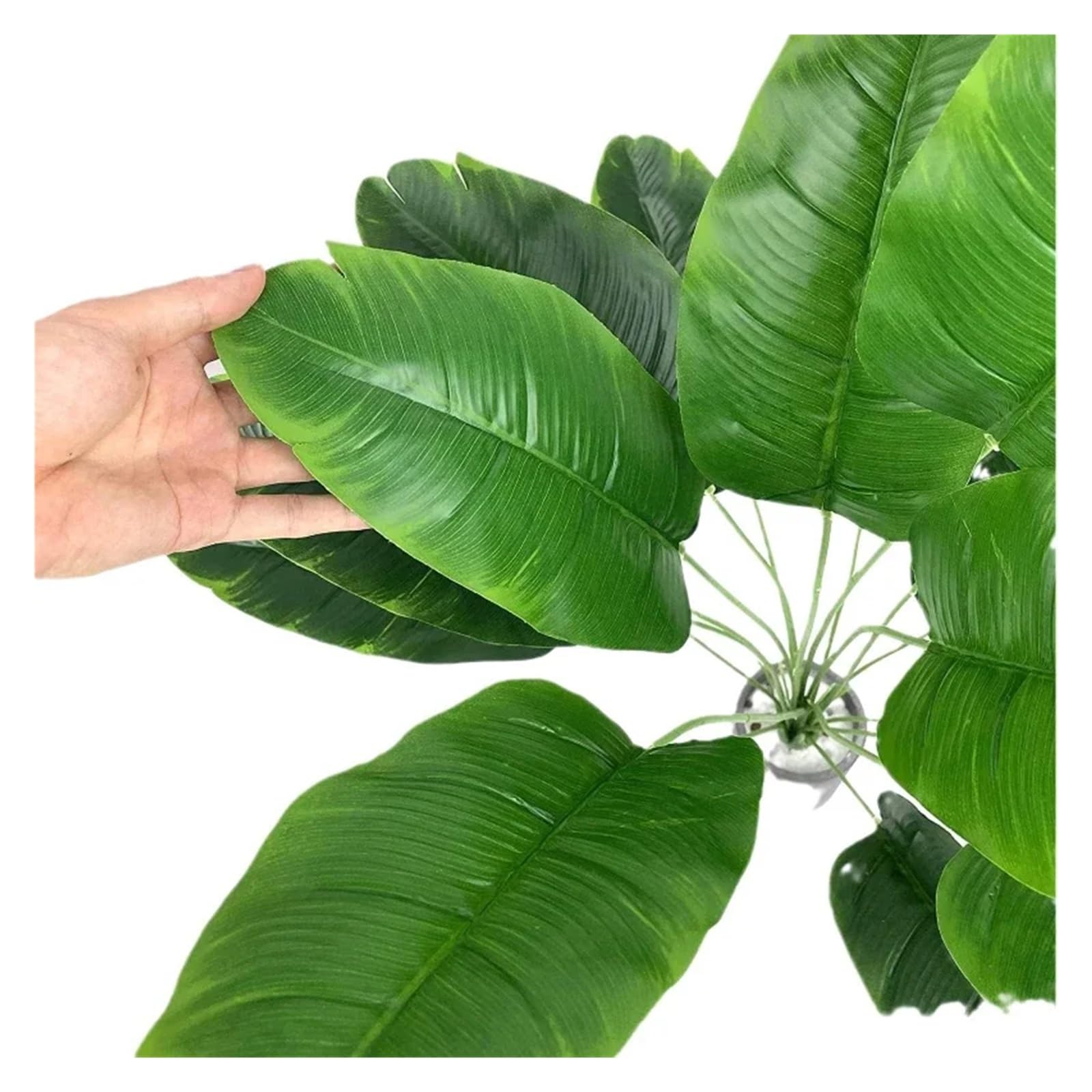 Künstliche Tannenzweige 1 Stück 24 Blätter Künstlicher Bananenbaum Gefälschte Palmblätter Monstera Blatt Große Tropische Palme Real Touch Grüne Pflanze Wohnkultur(18 Leaves-80cm)