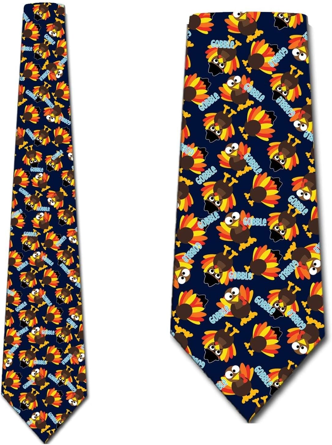 Three Rooker Thanksgiving Ties Turkey Necktie Mens Tie Holiday Neckties