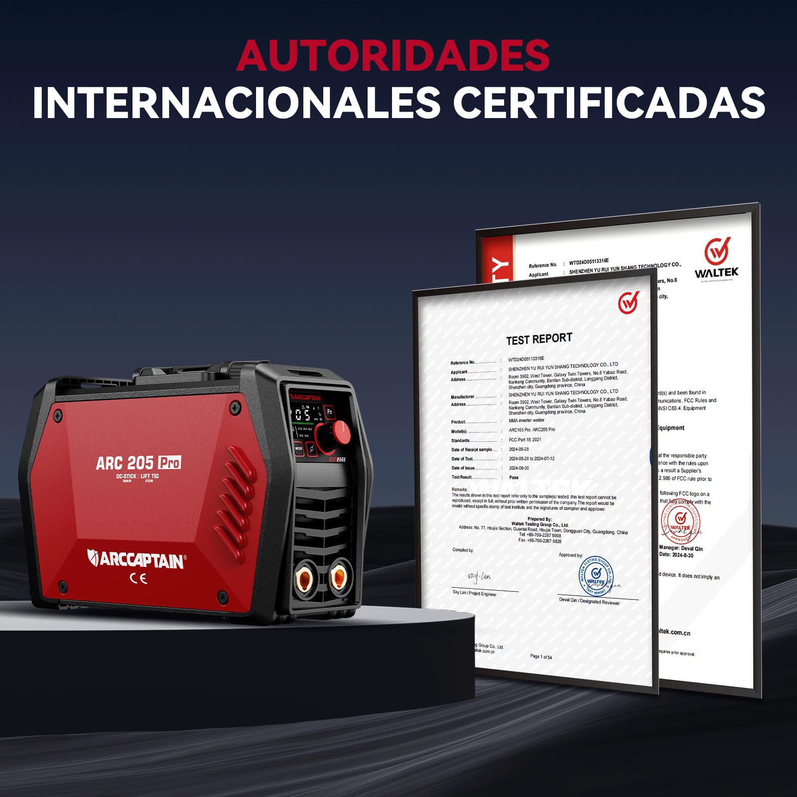 ARCCAPTAIN iControl ARC205 Pro Soldadora Inverter, [Control por APP] Máquina de Soldar ARC/Lift TIG 205A, Pantalla LED grande, Inversor IGBT, 230V Grupo de Soldar MMA con Hot Start, Arc Force