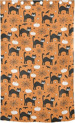 Miniatura 2 de Wudan Halloween Black Cat Curtains 84 inches Length Curtains Blackout for Bedroom & Living Room Room Divider Closet Curtains Decor Cortinas para