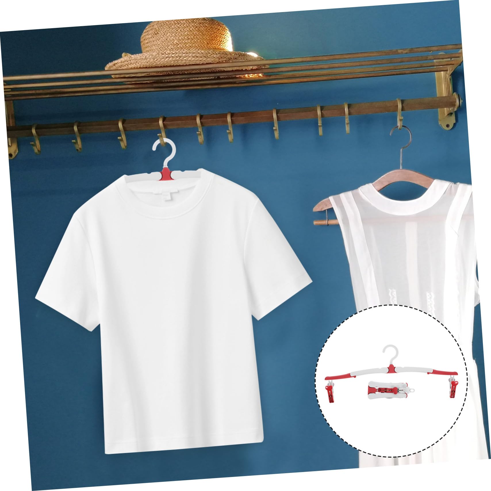 Gatuida 20pezzi Grucce Da Viaggio Pieghevoli Salvaspazio Con Ganci Rotanti Per Asciugare Vestiti Per Campeggio e Viaggi Portatili Realizzate Materiale Robusto