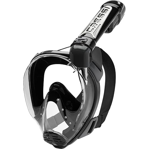 Cressi Adult Snorkeling Full Face Mask - Wide Clear View, Anti-Fog System - Easy Breathing: Safety First - New 2019 - Duke Dry: Designed in Italy: Quality Since 1946