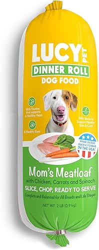 Lucy Pet Dinner Rolls- Pastel de carne de mamá con zanahorias y espinacas 2 libras