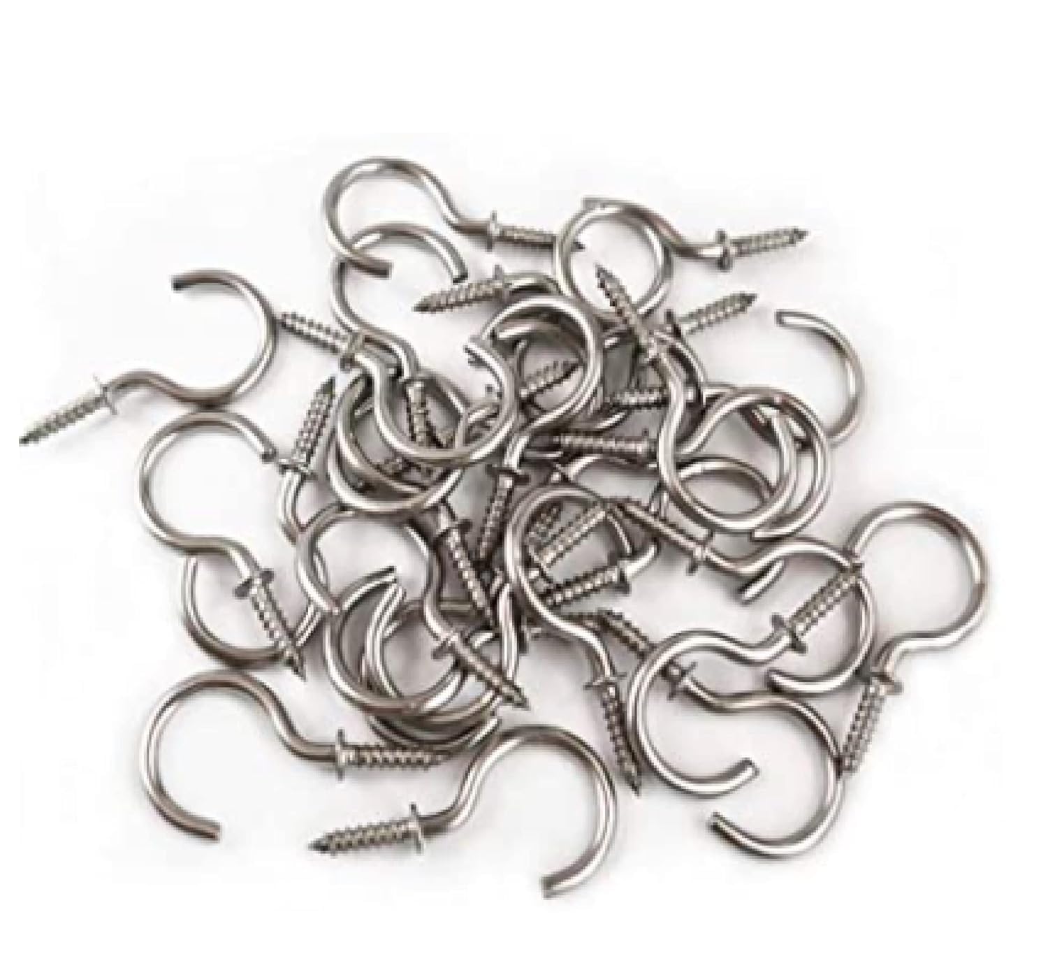 Steel J Hook Screw Half Circle Eye Shape, Self Tapping Hooks Ring Bronze Plated (1.5 Inch, Pack of 25)-image-19