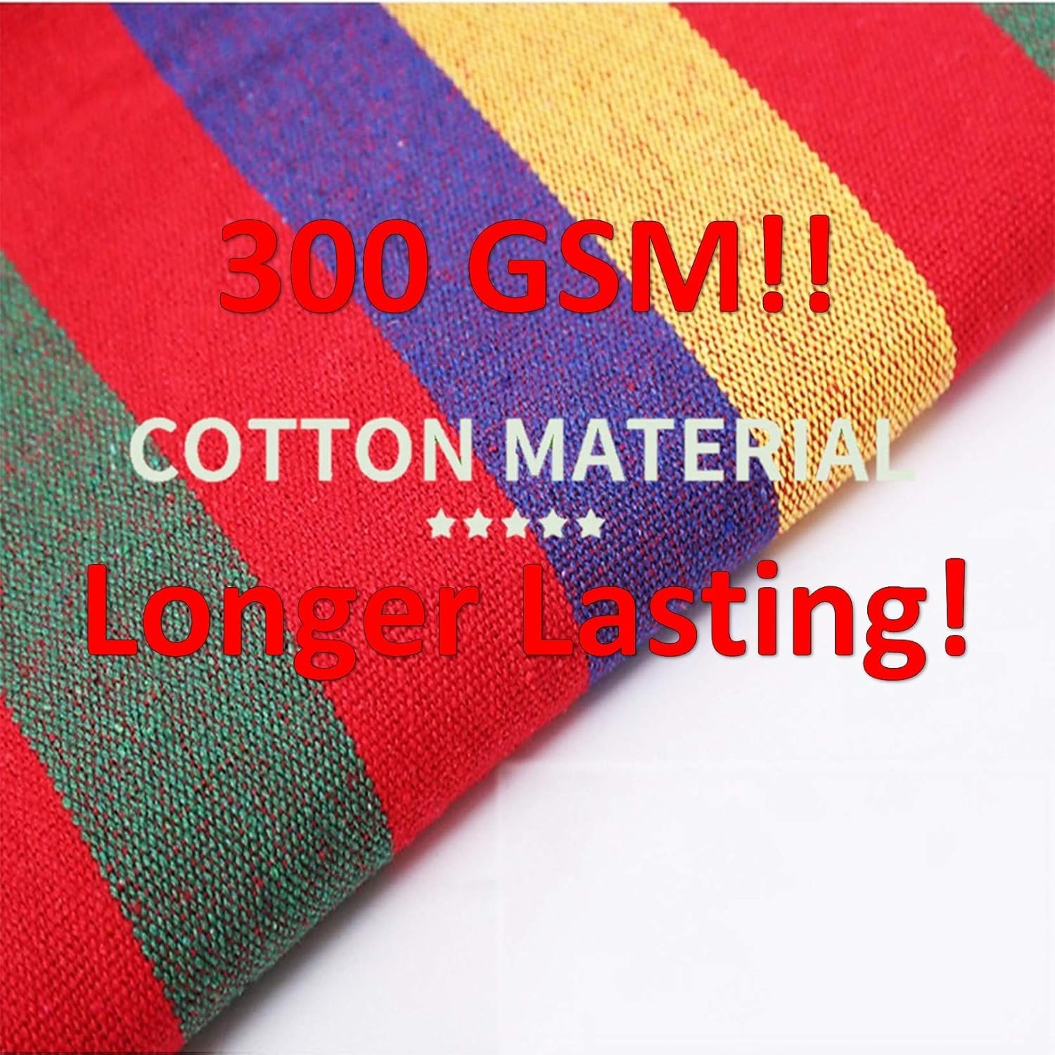 Hamaca Brasileña Doble XL De 260x150 Cm - Tejido De Algodón Suave para 2 Personas - Ideal para Jardín, Patio O Porche - Cama Colgante para Interior/Exterior con 2 Cuerdas para Colgar Red