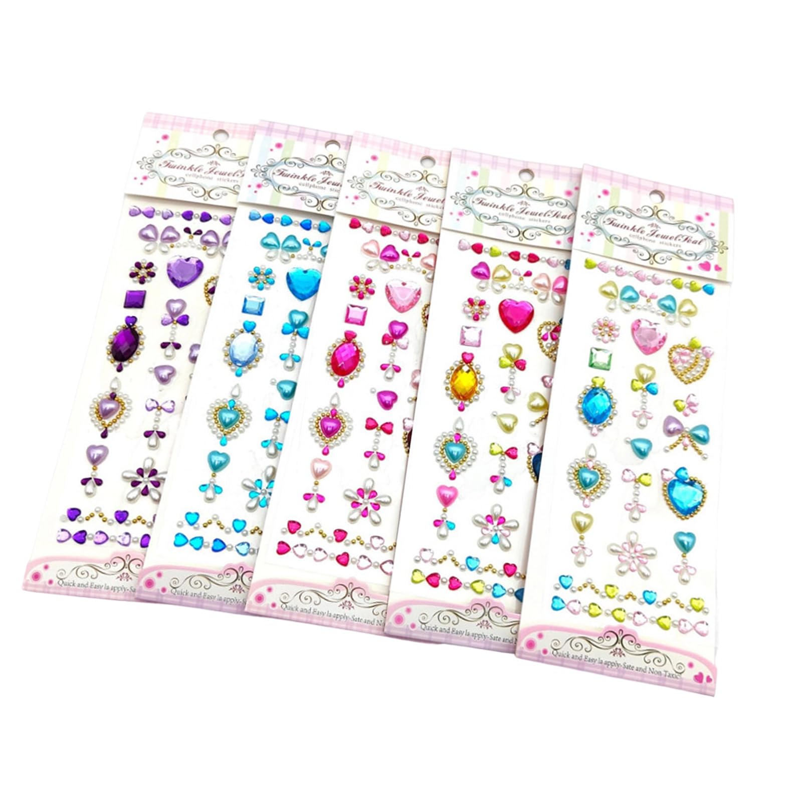Tsophreniq Selfs Adhesive Rhinestones Sticker for Face Nails Body Makeup Festival Blings Jewels Star Heart Stickers for